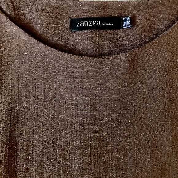 Zanzea A-line Asymmetrical Long Maxi Dress Brown and Beige Size  4 - Picture 6 of 8